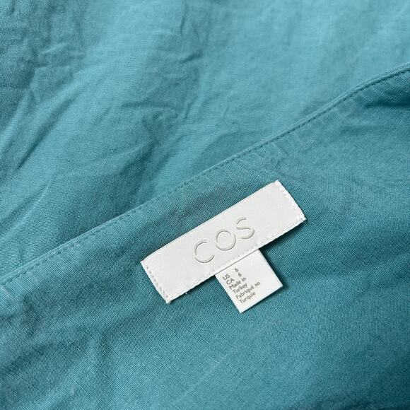 COS Maxi Dress Womens Size 6 Linen Sustainable Minimalist Coastal Vacation Lagom - Picture 7 of 9